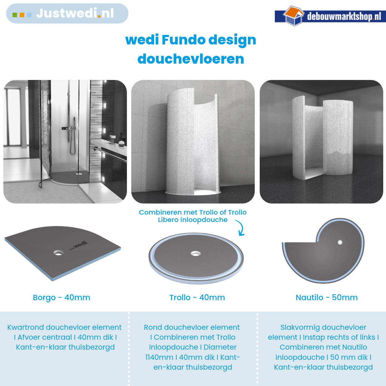 Wedi Fundo Nautilo Duschbodenelement